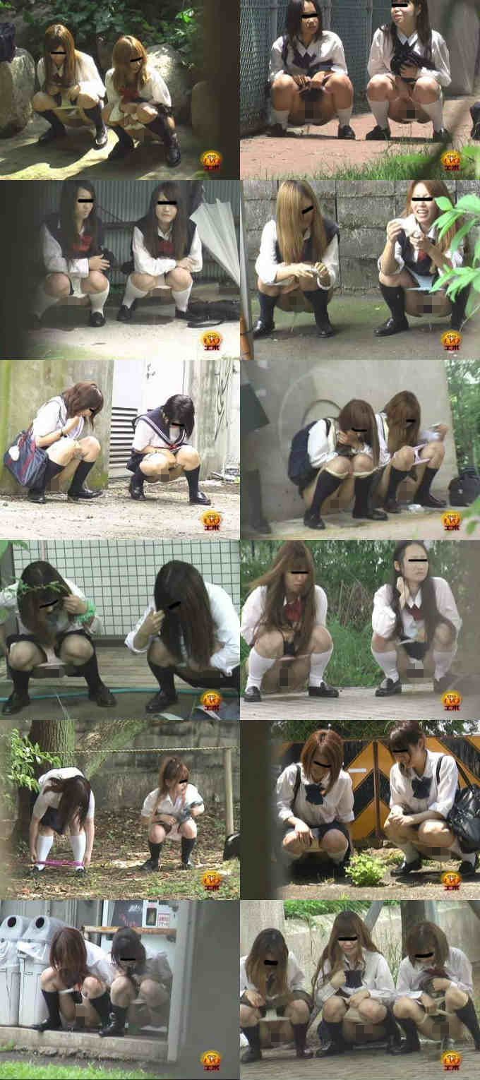 野外隠撮　女子校生達の連れション！4