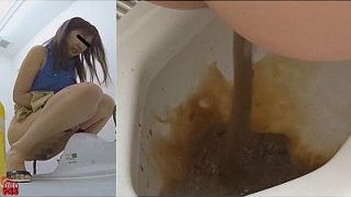 4カメ盗撮 お腹キュルキュル下痢ピー女